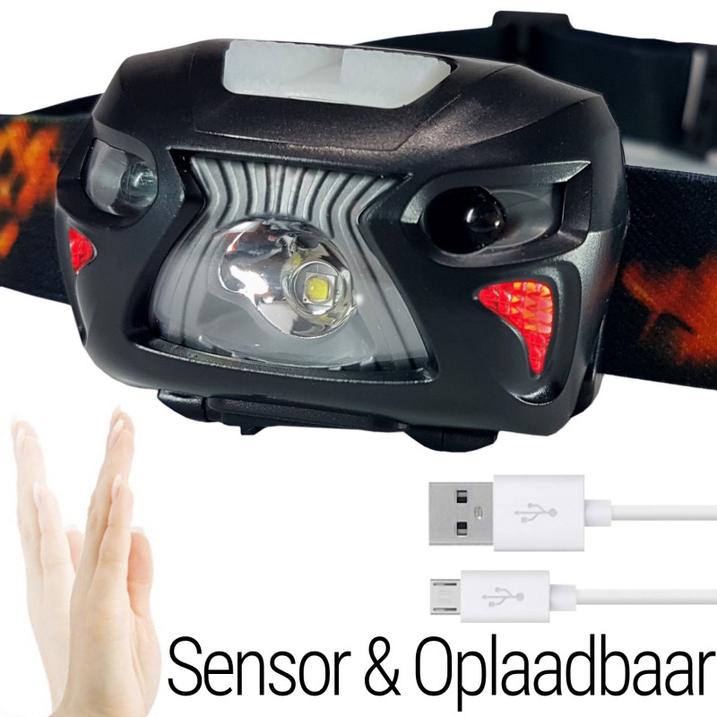 fantoom bundel scherm Hoofdlamp LED Oplaadbaar Waterdicht | Bewegingssensor | USB Oplaadbare |  KMHL014