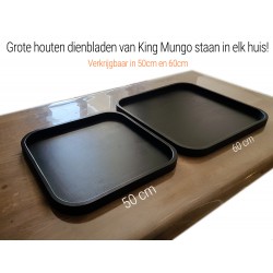 boom Productie Gouverneur Dienblad Hout Groot 50x50cm Vierkant Zwart | Decoratieve Houten Dienbladen